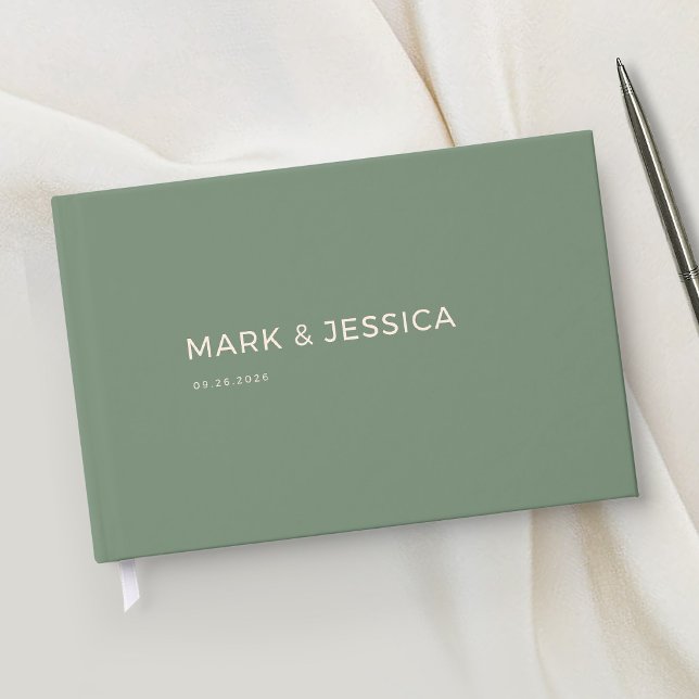 Minimal Modern Green Wedding Guest Book Gästböcker (Skapare uppladdad)