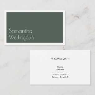 Minimal modern Grönt-typografi Visitkort
