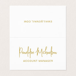 Minimal Modern Guld Färg Lettering och QR-kod Visitkort