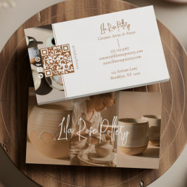 Minimal Modern hand Made Pottery Photo Collage Visitkort