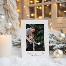 Minimal modern handskriven julskriptfoto