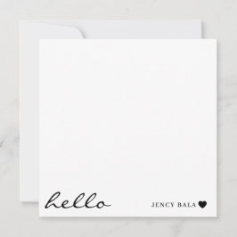 Minimal Modern Heart Clean White Design Anteckningskort