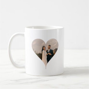 Minimal Modern Heart Photo Couple Gift Kaffemugg