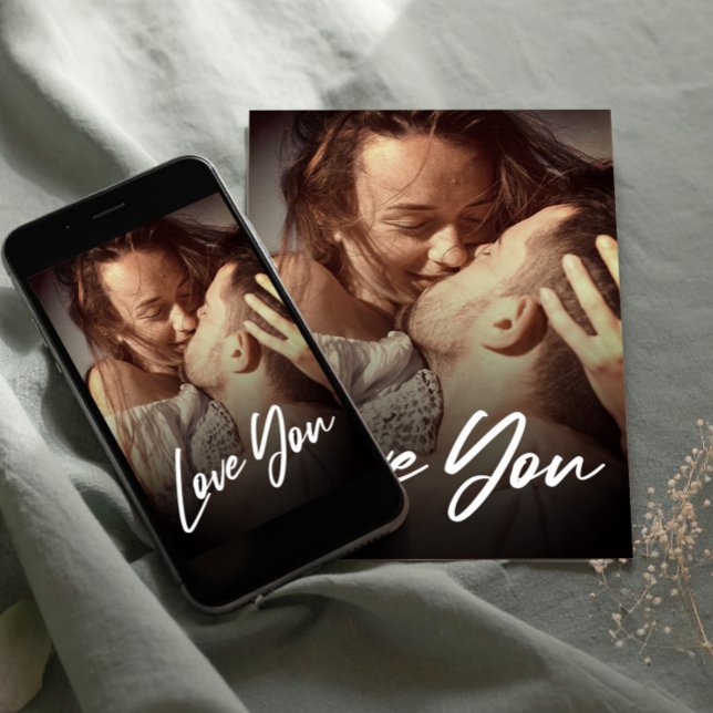 Minimal Modern I Kärlek - du ersätter infogning av Vykort (Minimal Modern I Love You Photo Replace Insert Postcard)