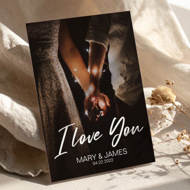 Minimal Modern I kärlek som du infogar i foto Vykort (Minimal Modern I Love You Photo Insert Postcard)