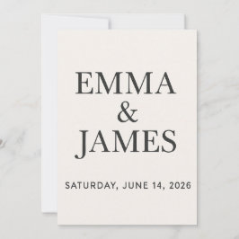 Minimal Modern Ivory Save the Date Spara Datumet