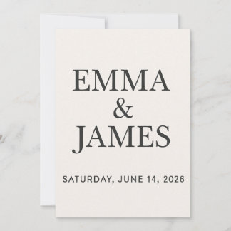 Minimal Modern Ivory Save the Date Spara Datumet