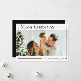 Minimal Modern-julfamiljens fotoport för Helgdag Julkort