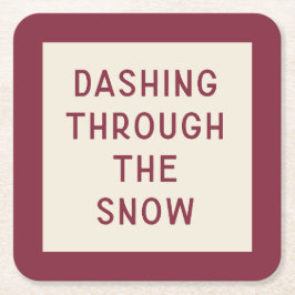 Minimal modern jultypografi Underlägg Papper Kvadrat