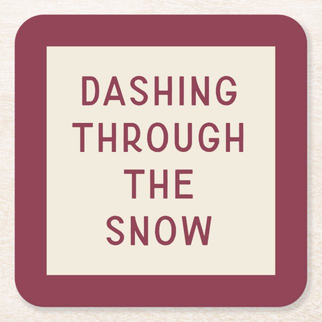 Minimal modern jultypografi Underlägg Papper Kvadrat (Framsidan)