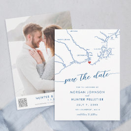 Minimal Modern Kennebunkport Maine Karta Spara Datumet