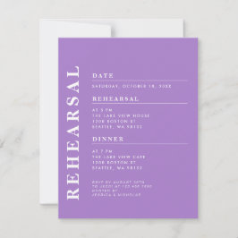 Minimal Modern Lavender Rehearsal Dinner-Elegant Inbjudningar