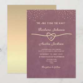 Minimal modern lila bröllopsinbjudan inbjudningar