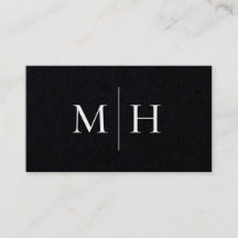 Minimal Modern Line Initialer Monogram Black Kraft