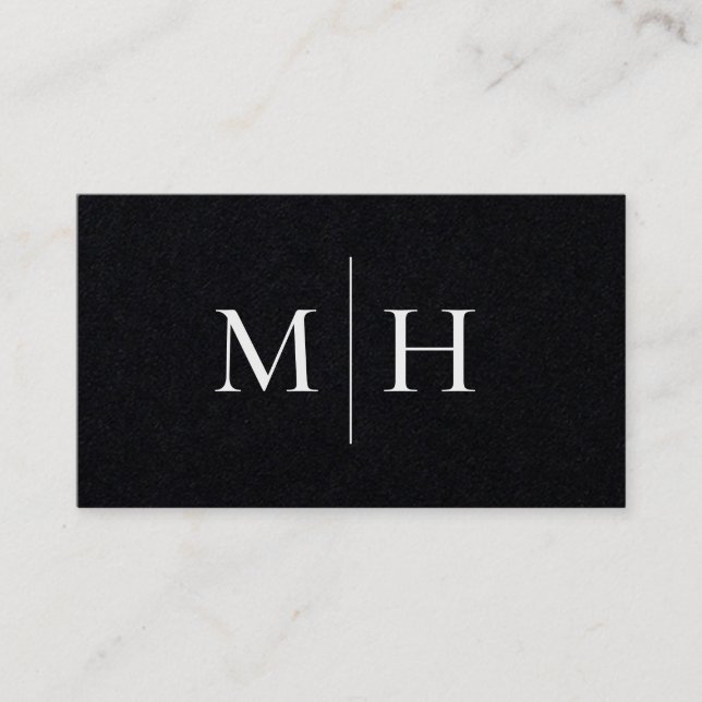 Minimal Modern Line Initialer Monogram Black Kraft Visitkort (Framsida)
