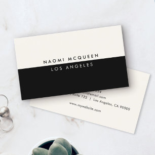 Minimal Modern Luxury Black Ivory Elegant Visitkort