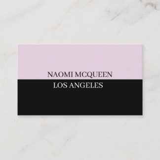Minimal Modern Luxury Blush Pink Black Visitkort