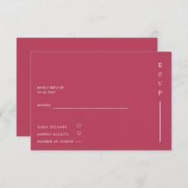 Minimal modern Magenta Bröllop med enkel Elegant OSA Kort