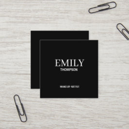 Minimal Modern Makeup Artist Black White Fyrkantigt Visitkort