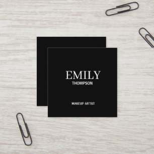 Minimal Modern Makeup Artist Black White Fyrkantigt Visitkort