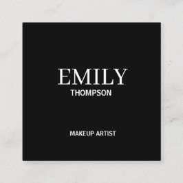 Minimal Modern Makeup Artist Black White Fyrkantigt Visitkort
