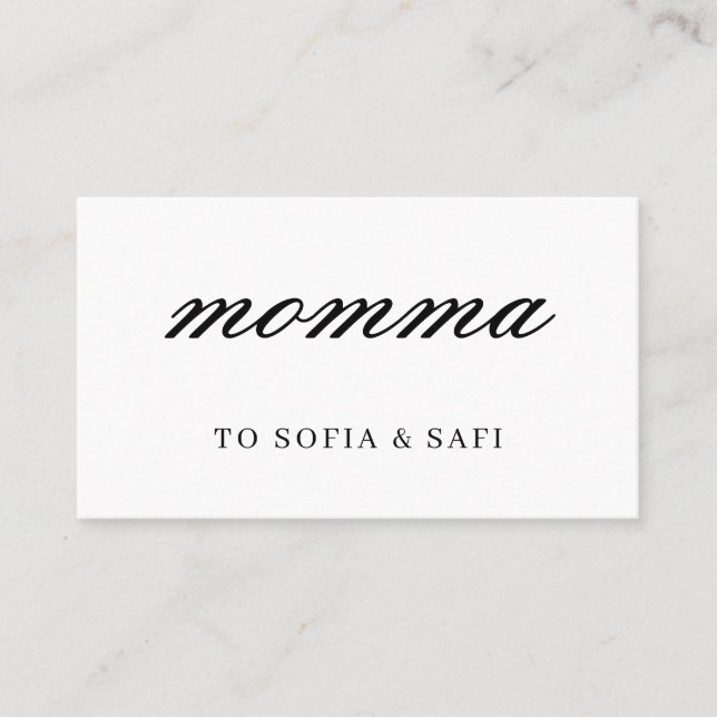 Minimal Modern Mamma Kontakt Design Rabattkort (Framsida)