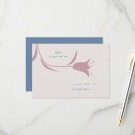 Minimal Modern Mauve & Dusty Blue Blommig OSA Kort