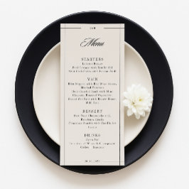Minimal modern meny gräns elegant bröllop