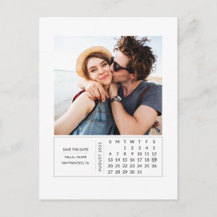 Minimal modern mini-kalender Spara datum Foto Meddelande Vykort