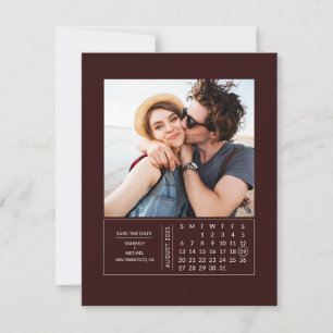 Minimal modern minikalender Spara datumfoto Datumet
