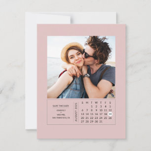 Minimal modern minikalender Spara datumfoto Datumet
