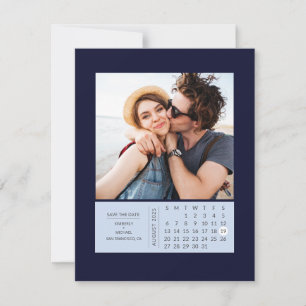 Minimal modern minikalender Spara datumfoto Datumet