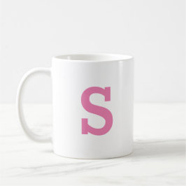 Minimal Modern Monogram Cute Rosa Initial Brev Kaffemugg