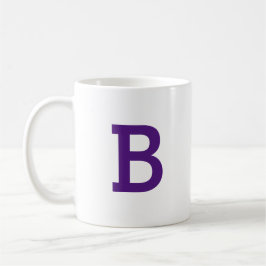 Minimal Modern Monogram Lila i Mörken Brev Kaffemugg