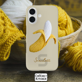 Minimal Modern Monogram Namn Crochet Banana