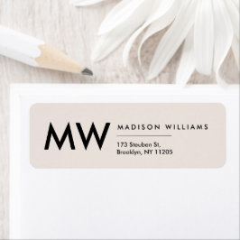 Minimal Modern Monogram Professionell-etikett Returadress Etikett
