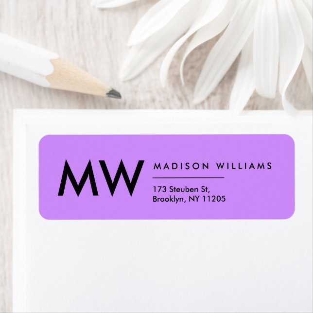 Minimal Modern Monogram Professionell-etikett Returadress Etikett (Insitu)