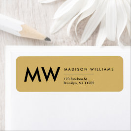 Minimal Modern Monogram Professionell Returadress Etikett