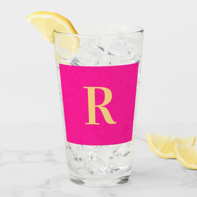 Minimal modern monogram-Shock rosa Glaskopp (Framsida Ice)