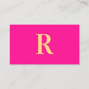 Minimal modern monogram-Shock rosa Visitkort