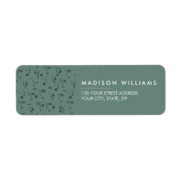 Minimal modern monogrametikett returadress etikett