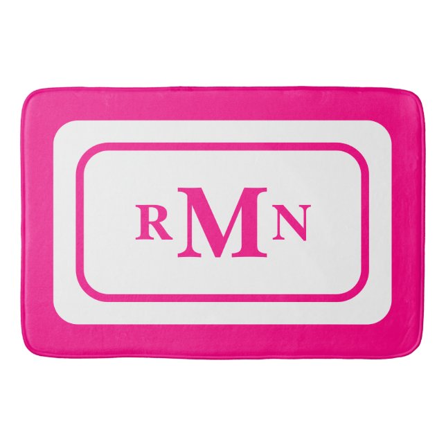Minimal modern monogrammad Shock rosa-Elegant Badrumsmatta (Framsidan)