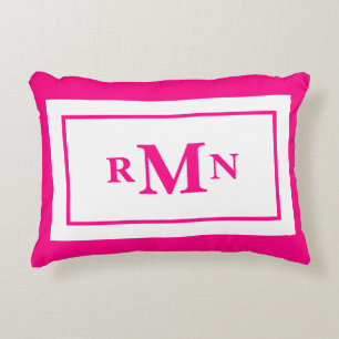 Minimal modern monogrammad Shock rosa-Elegant Prydnadskudde