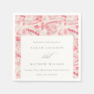 Minimal Modern Paisley Typography Bröllop Pappersservett