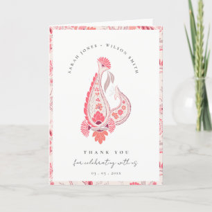 Minimal Modern Paisley Typography Bröllop Tack Kort