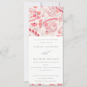 Minimal Modern Paisley Typography-Förlovning Inbjudningar