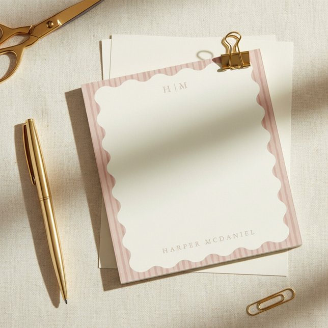 Minimal Modern Personalized Blush Notepad  Anteckningsblock (Skapare uppladdad)