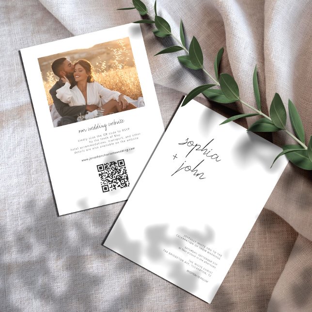 Minimal Modern Photo Bröllop alla i ett Inbjudningar (Skapare uppladdad)
