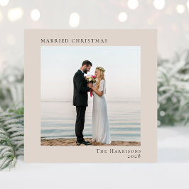 Minimal Modern Photo Married-julklapp Julkort
