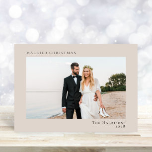 Minimal Modern Photo Married-julklapp Julkort